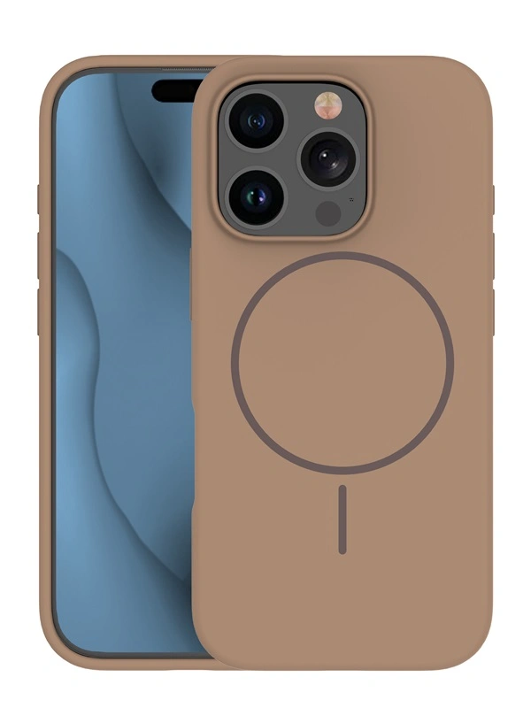 Smart iPhone 16 Pro Max silikoninis Magsafe dėklas, ruda, 2 nuotrauka